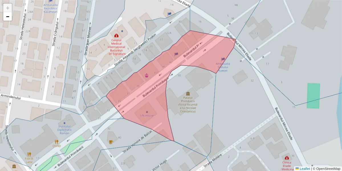 Hartă a codului poștal  și a codurilor poștale învecinate