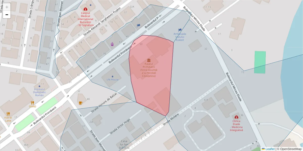 Hartă a codului poștal  și a codurilor poștale învecinate