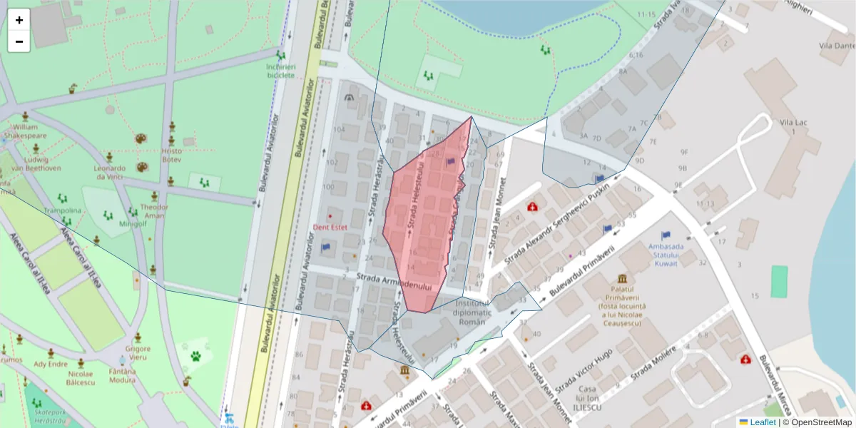 Hartă a codului poștal  și a codurilor poștale învecinate