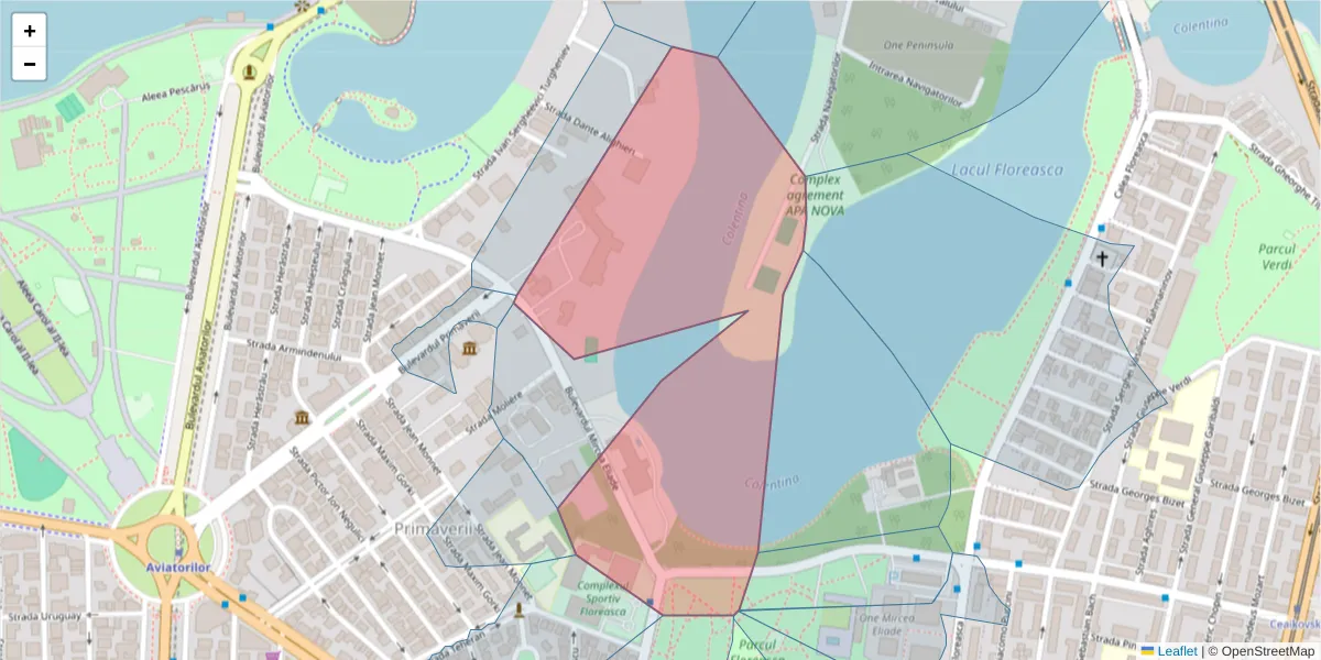 Hartă a codului poștal  și a codurilor poștale învecinate