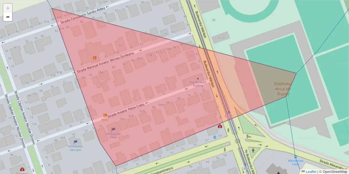 Hartă a codului poștal  și a codurilor poștale învecinate