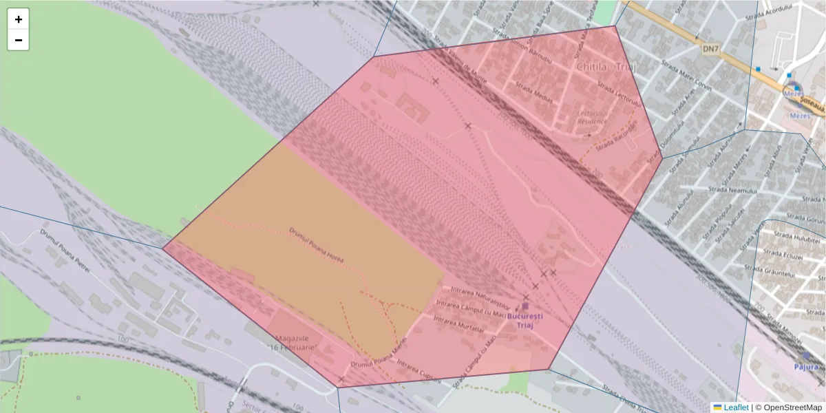 Hartă a codului poștal  și a codurilor poștale învecinate