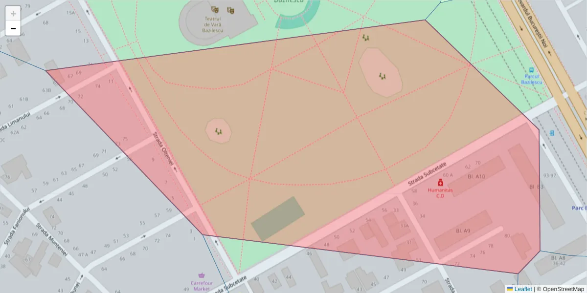 Hartă a codului poștal  și a codurilor poștale învecinate