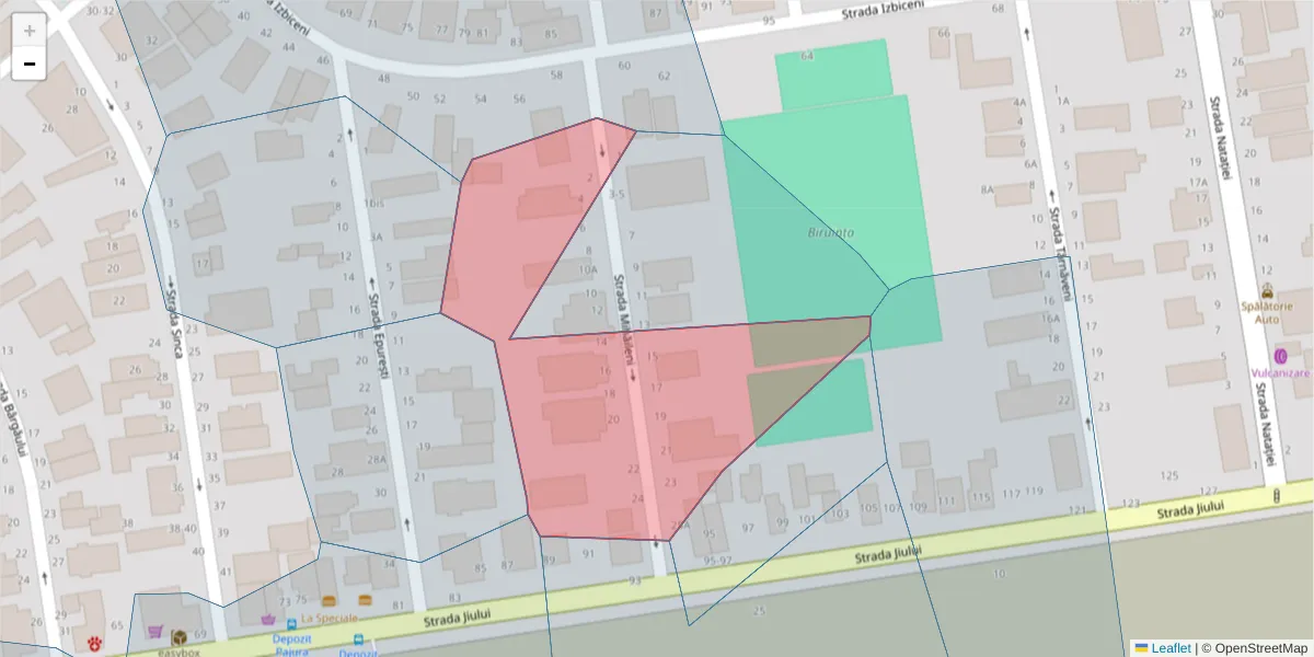 Hartă a codului poștal  și a codurilor poștale învecinate