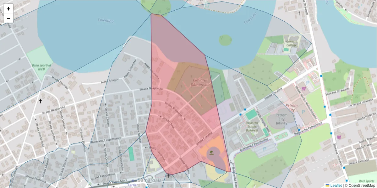 Hartă a codului poștal  și a codurilor poștale învecinate