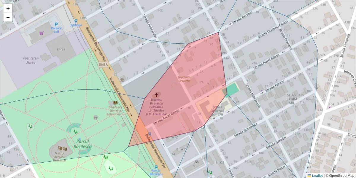 Hartă a codului poștal  și a codurilor poștale învecinate