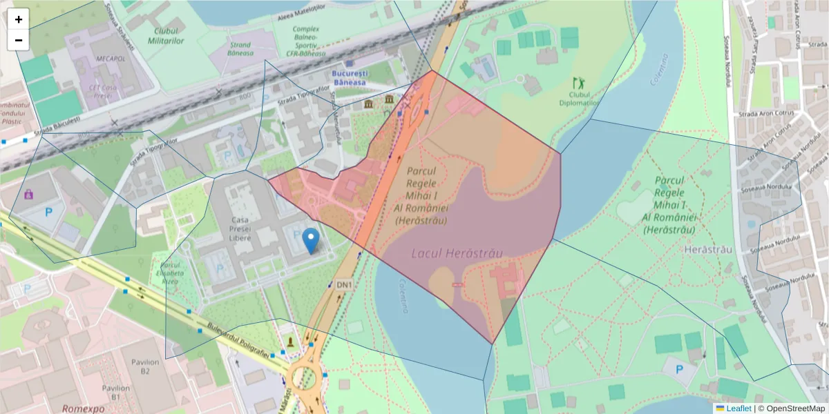Hartă a codului poștal  și a codurilor poștale învecinate