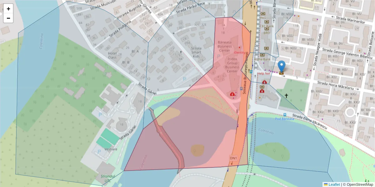 Hartă a codului poștal  și a codurilor poștale învecinate
