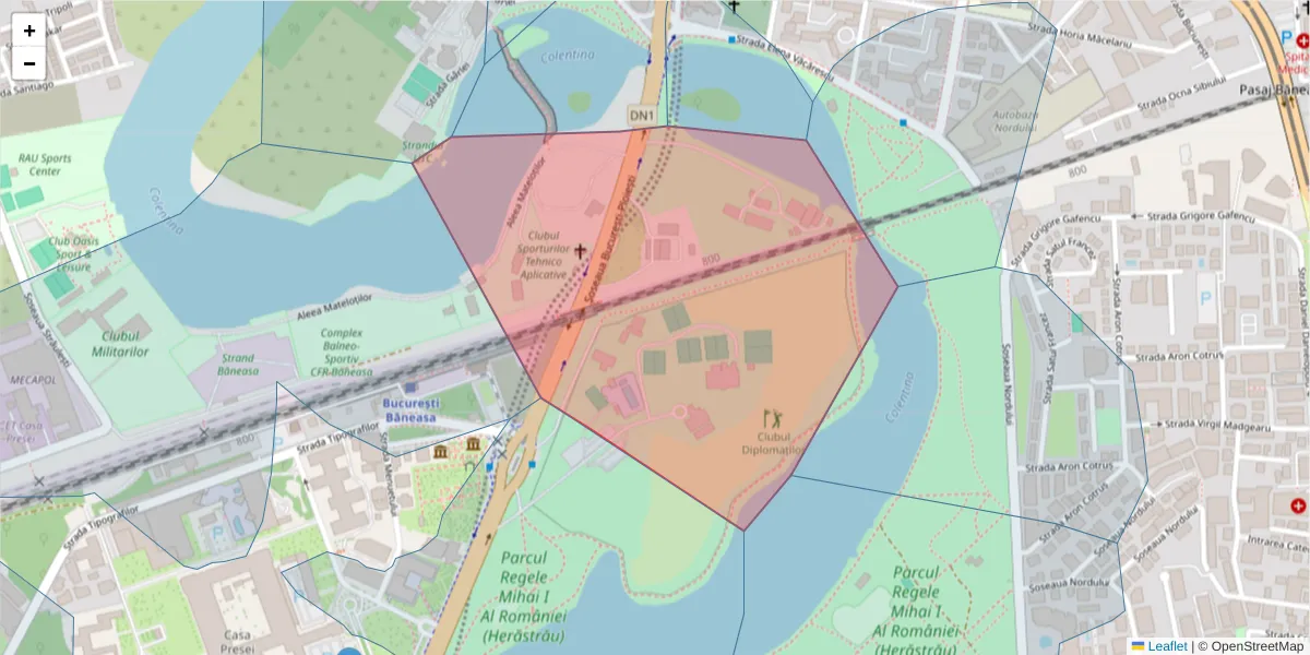 Hartă a codului poștal  și a codurilor poștale învecinate