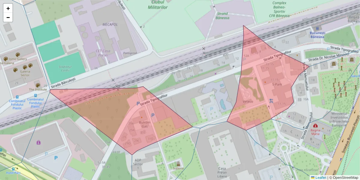 Hartă a codului poștal  și a codurilor poștale învecinate
