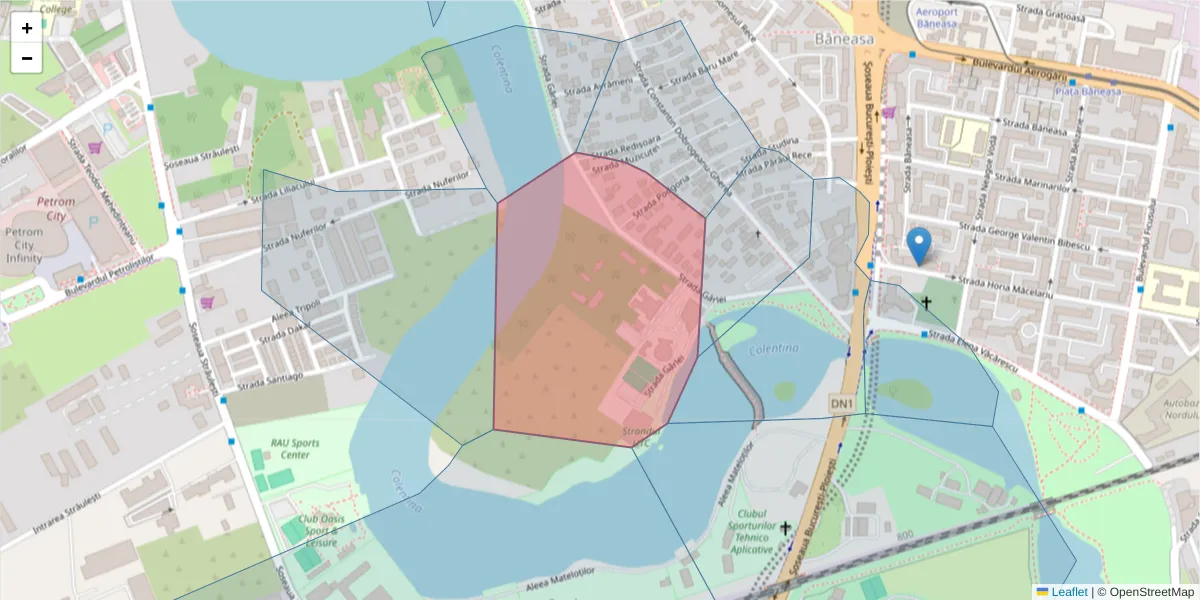 Hartă a codului poștal  și a codurilor poștale învecinate