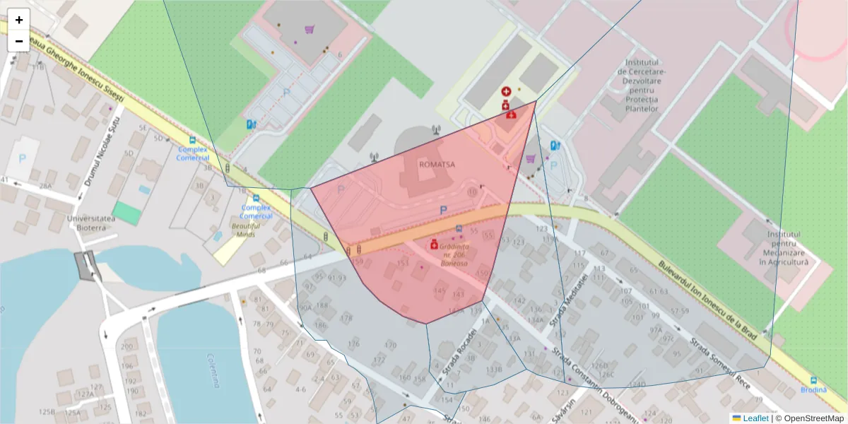 Hartă a codului poștal  și a codurilor poștale învecinate