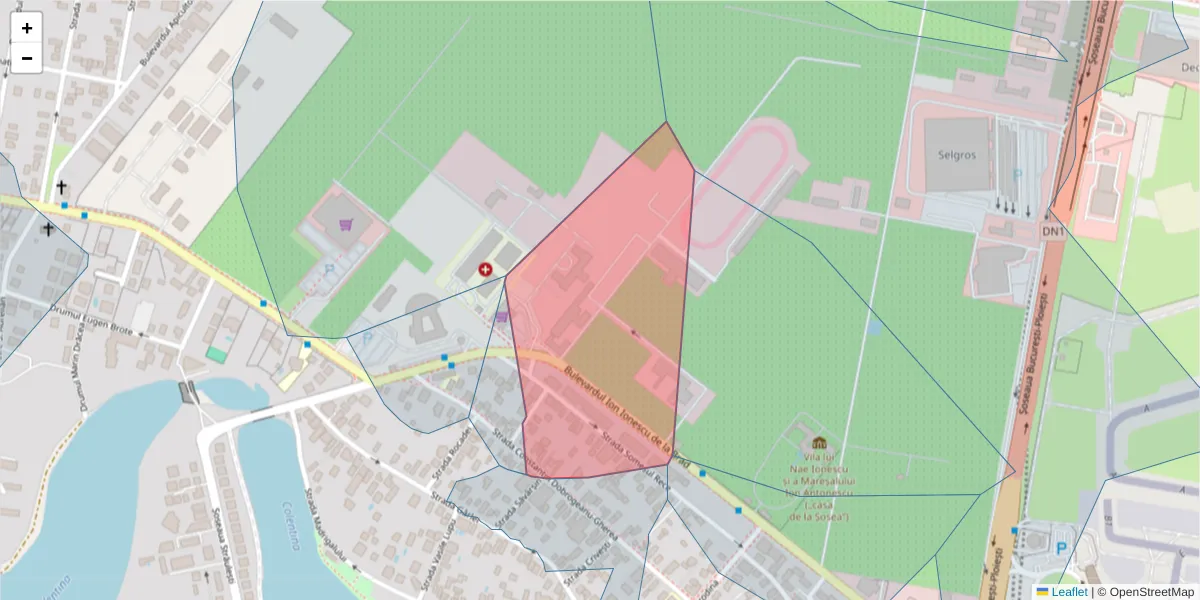 Hartă a codului poștal  și a codurilor poștale învecinate