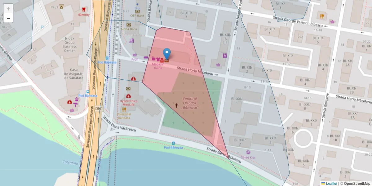 Hartă a codului poștal  și a codurilor poștale învecinate