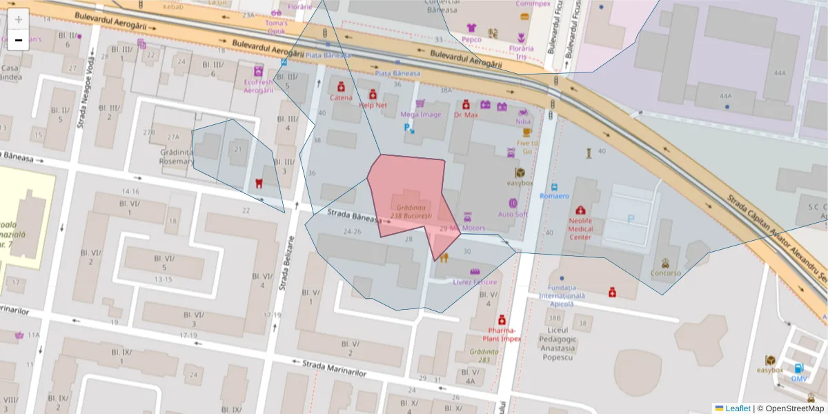 Hartă a codului poștal  și a codurilor poștale învecinate