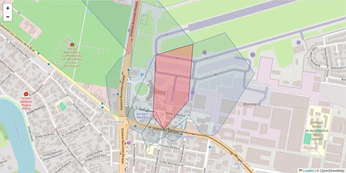 Hartă a codului poștal  și a codurilor poștale învecinate