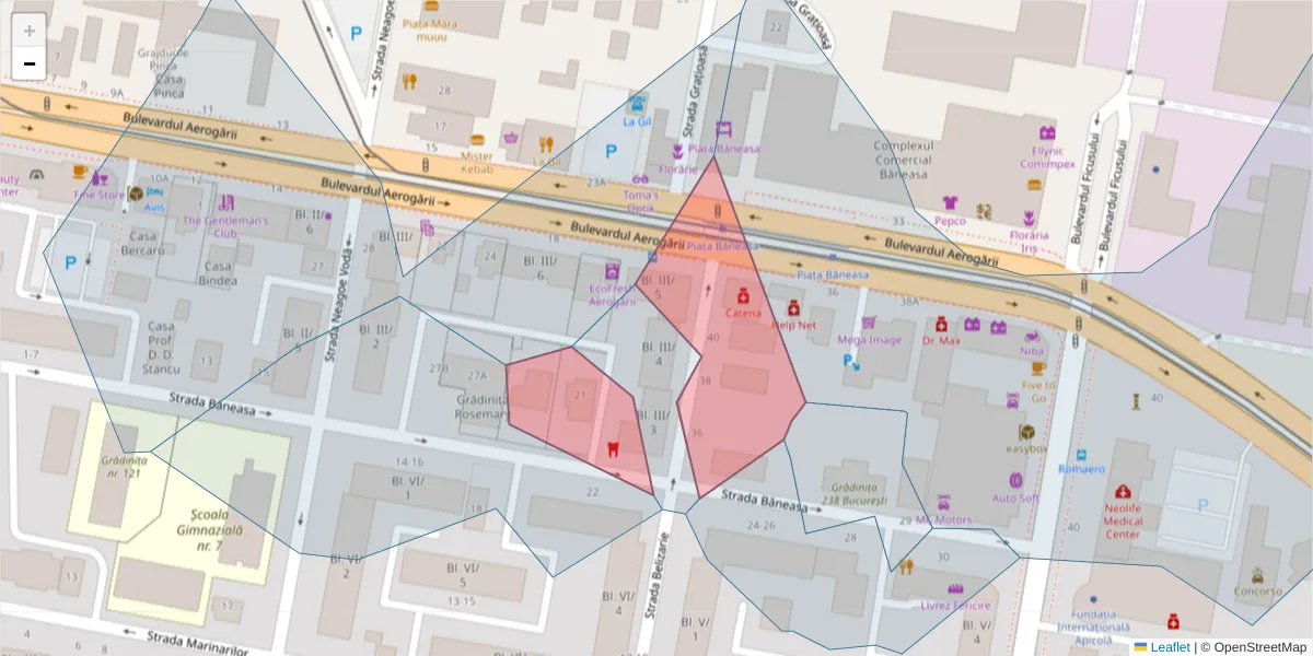 Hartă a codului poștal  și a codurilor poștale învecinate