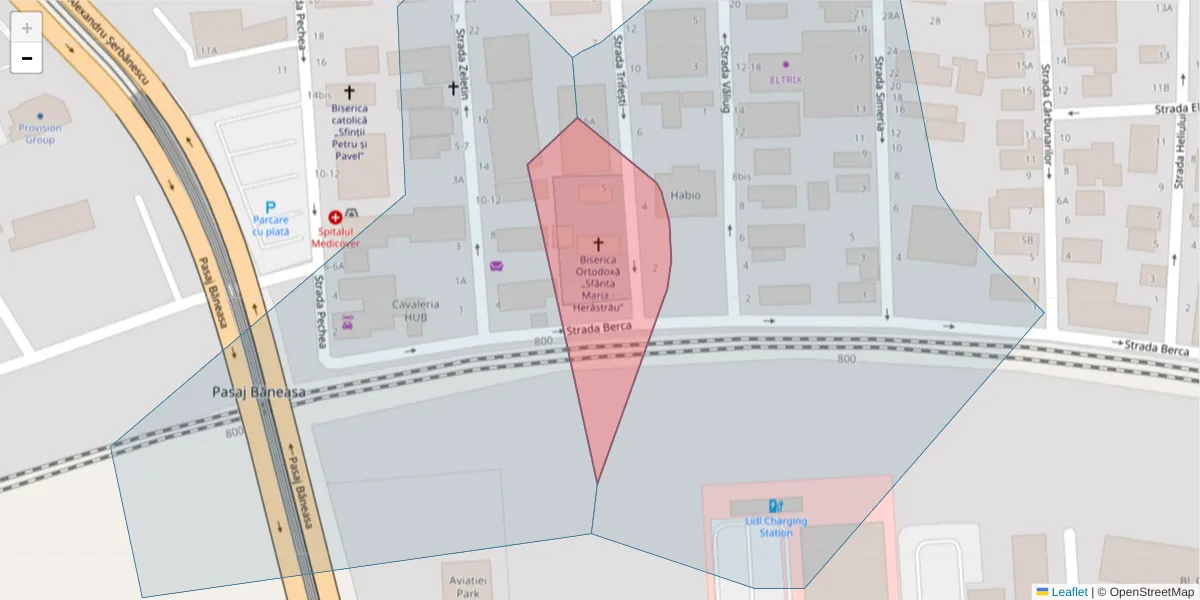 Hartă a codului poștal  și a codurilor poștale învecinate