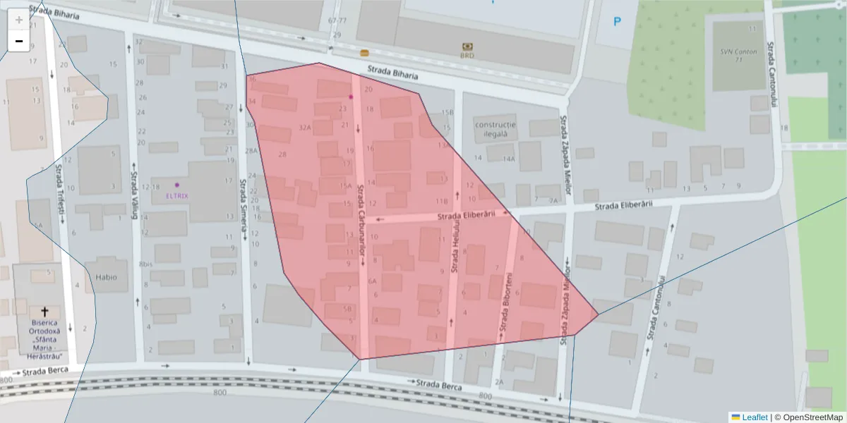 Hartă a codului poștal  și a codurilor poștale învecinate