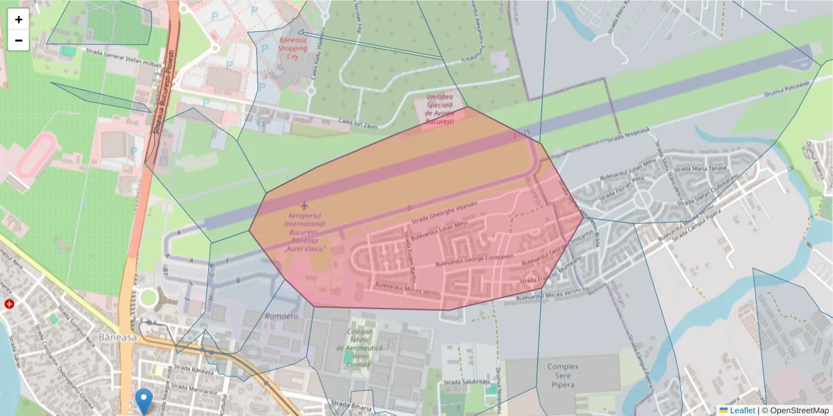 Hartă a codului poștal  și a codurilor poștale învecinate