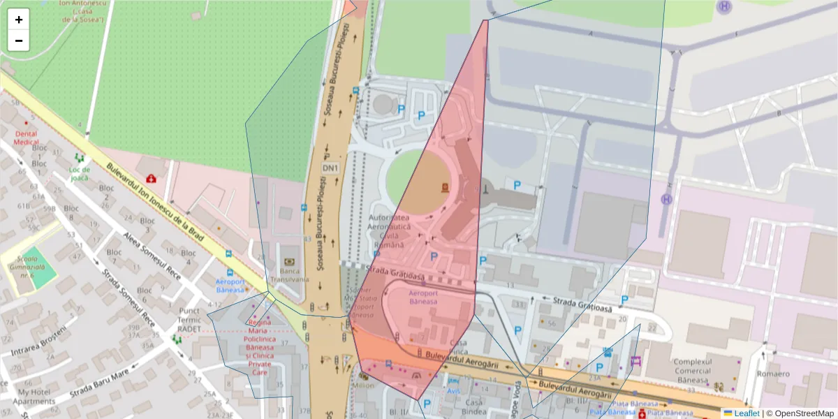 Hartă a codului poștal  și a codurilor poștale învecinate