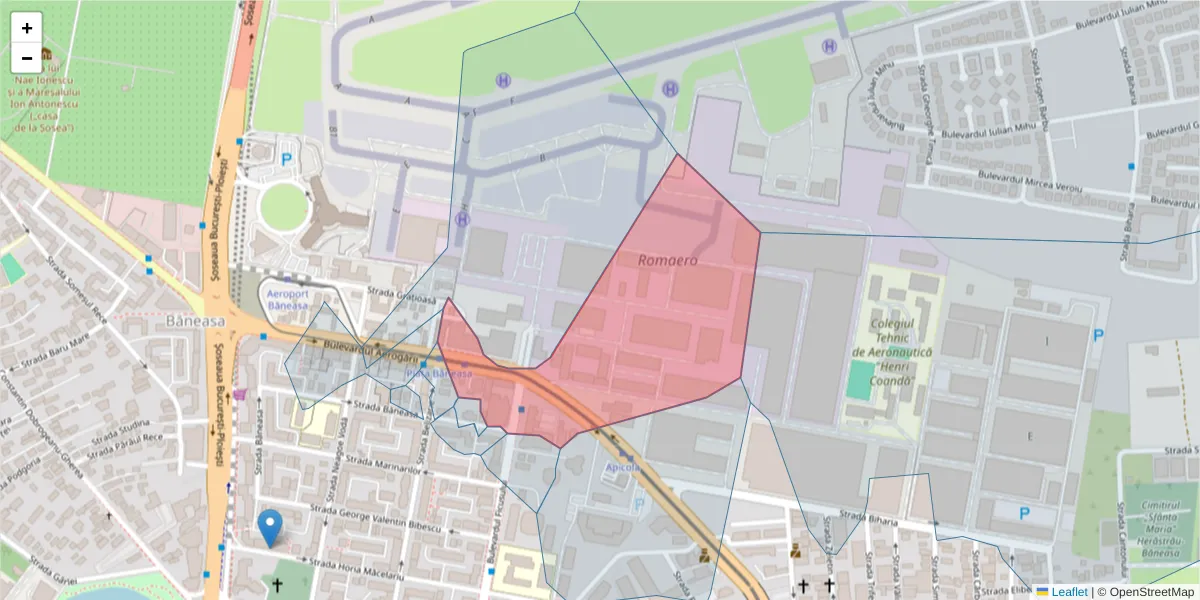 Hartă a codului poștal  și a codurilor poștale învecinate