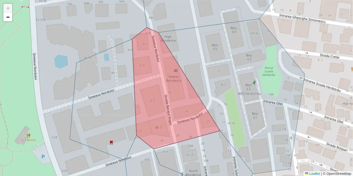 Hartă a codului poștal  și a codurilor poștale învecinate