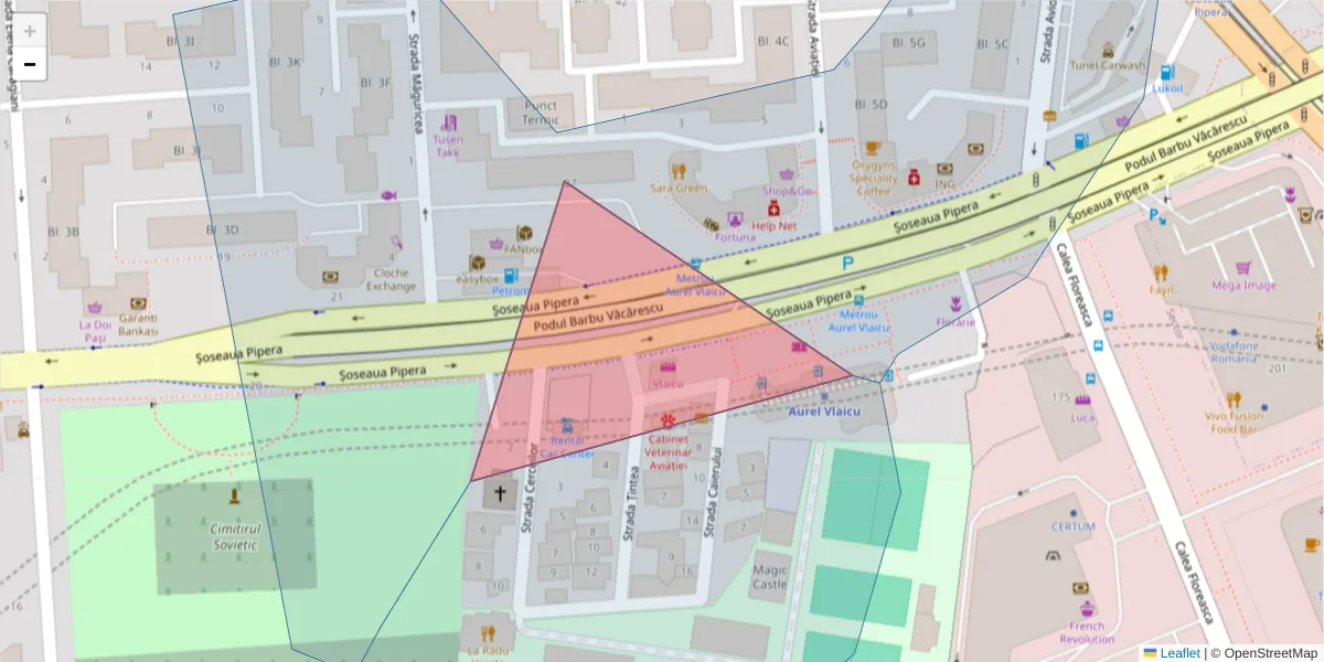 Hartă a codului poștal  și a codurilor poștale învecinate