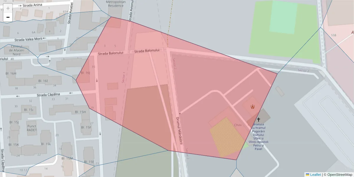 Hartă a codului poștal  și a codurilor poștale învecinate