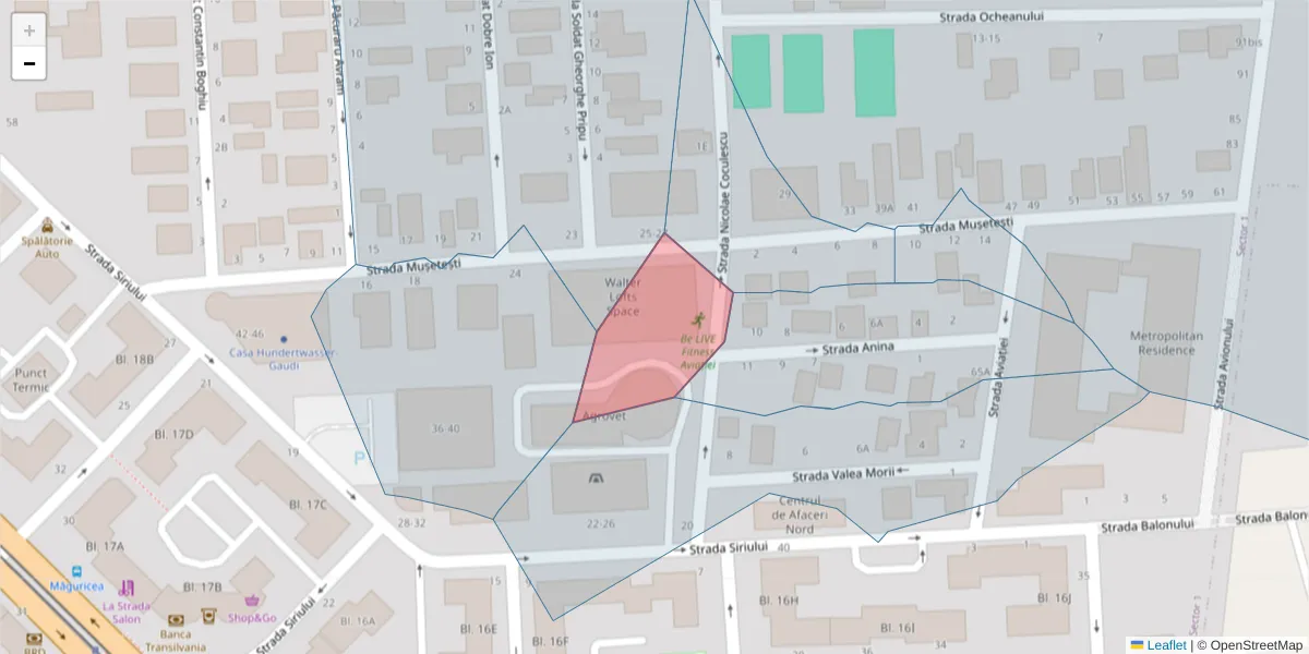 Hartă a codului poștal  și a codurilor poștale învecinate