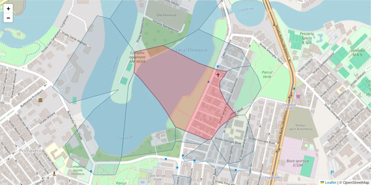 Hartă a codului poștal  și a codurilor poștale învecinate