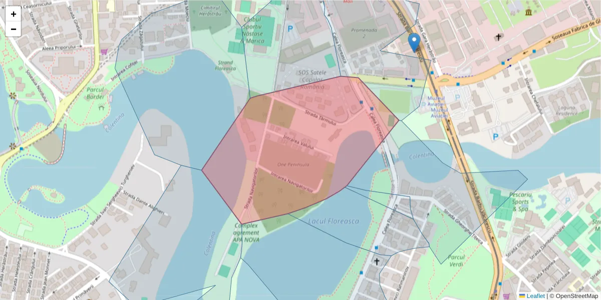 Hartă a codului poștal  și a codurilor poștale învecinate