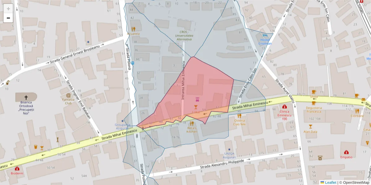 Hartă a codului poștal  și a codurilor poștale învecinate