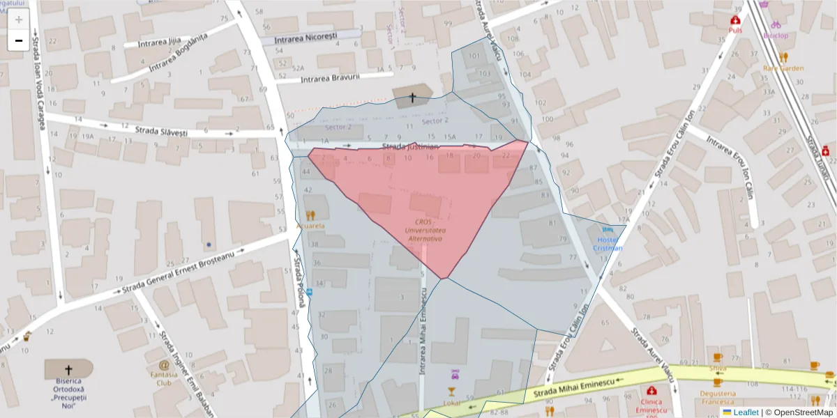 Hartă a codului poștal  și a codurilor poștale învecinate