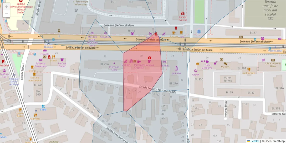 Hartă a codului poștal  și a codurilor poștale învecinate