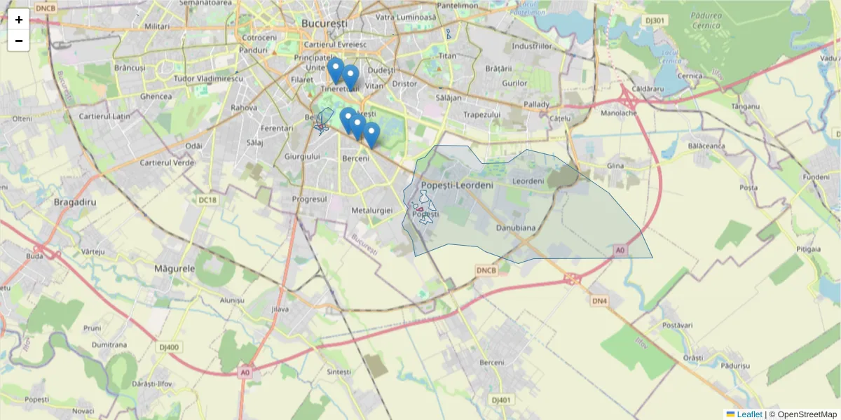 Hartă a codului poștal  și a codurilor poștale învecinate