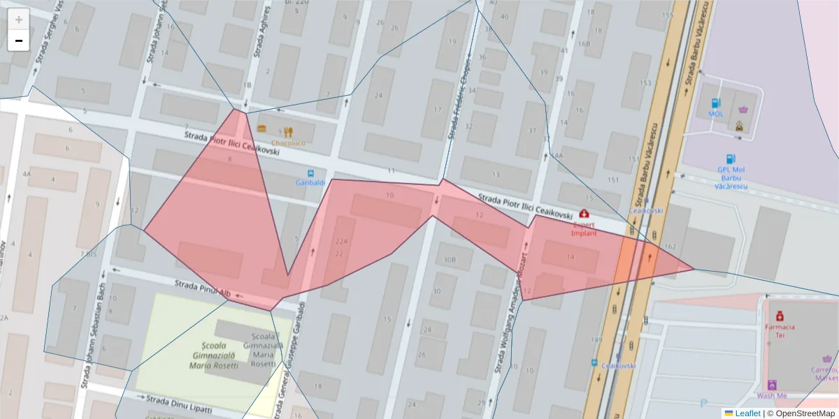 Hartă a codului poștal  și a codurilor poștale învecinate