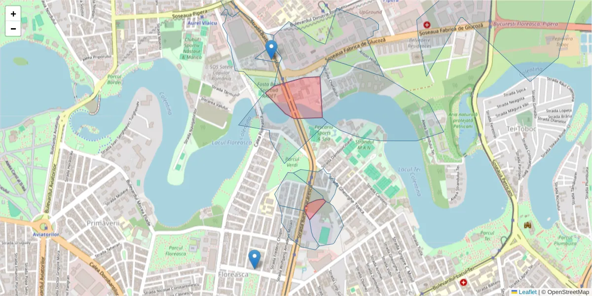 Hartă a codului poștal  și a codurilor poștale învecinate