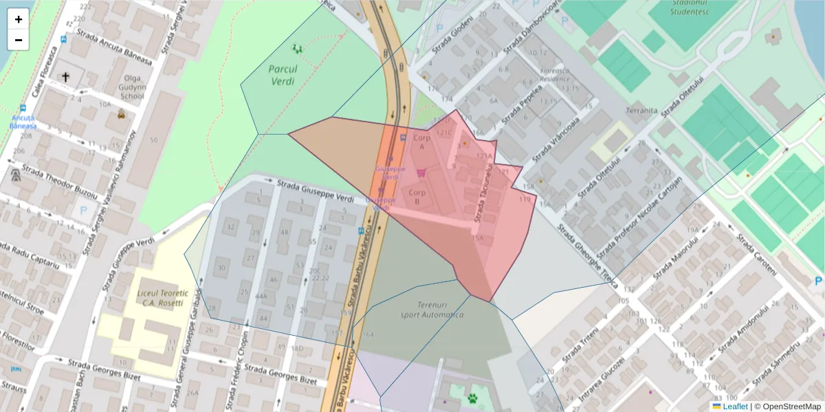 Hartă a codului poștal  și a codurilor poștale învecinate