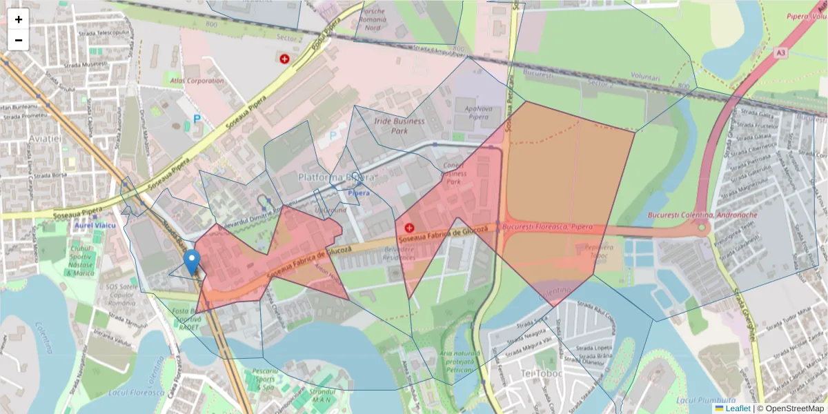 Hartă a codului poștal  și a codurilor poștale învecinate