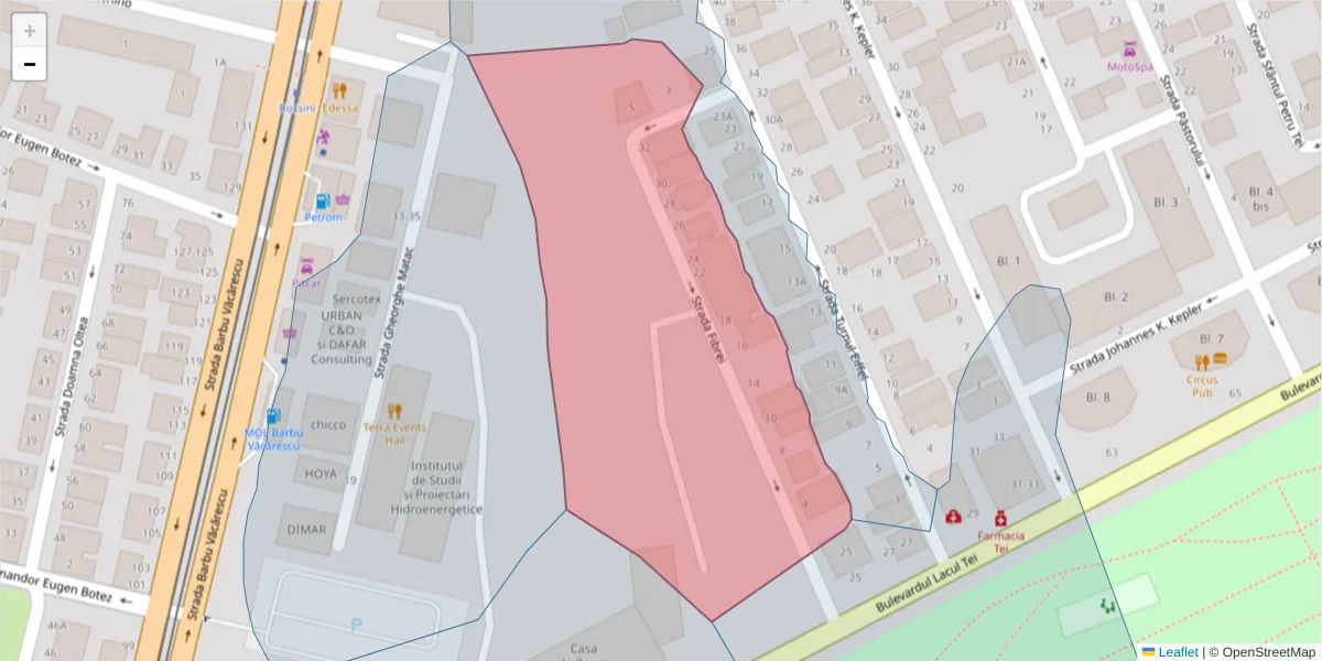 Hartă a codului poștal  și a codurilor poștale învecinate