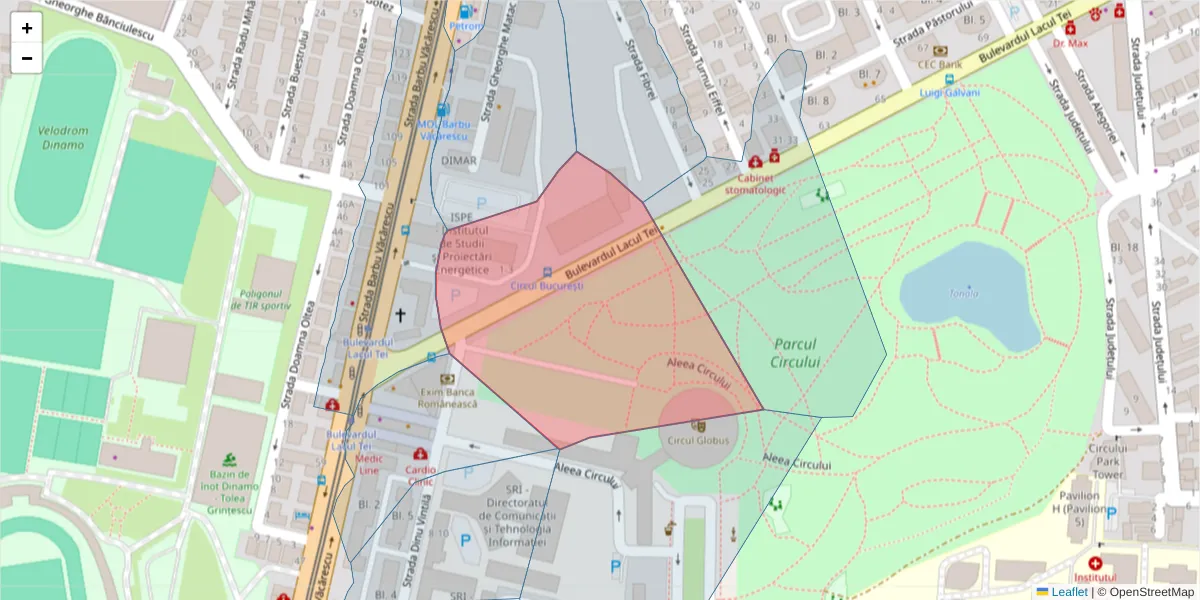 Hartă a codului poștal  și a codurilor poștale învecinate