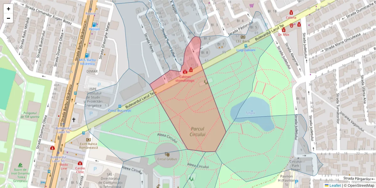 Hartă a codului poștal  și a codurilor poștale învecinate
