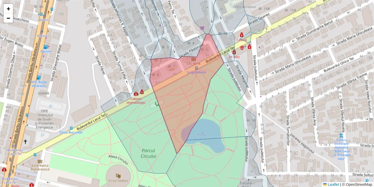 Hartă a codului poștal  și a codurilor poștale învecinate