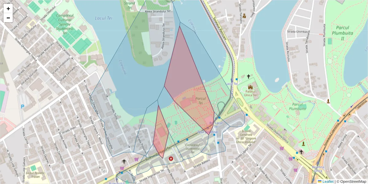 Hartă a codului poștal  și a codurilor poștale învecinate