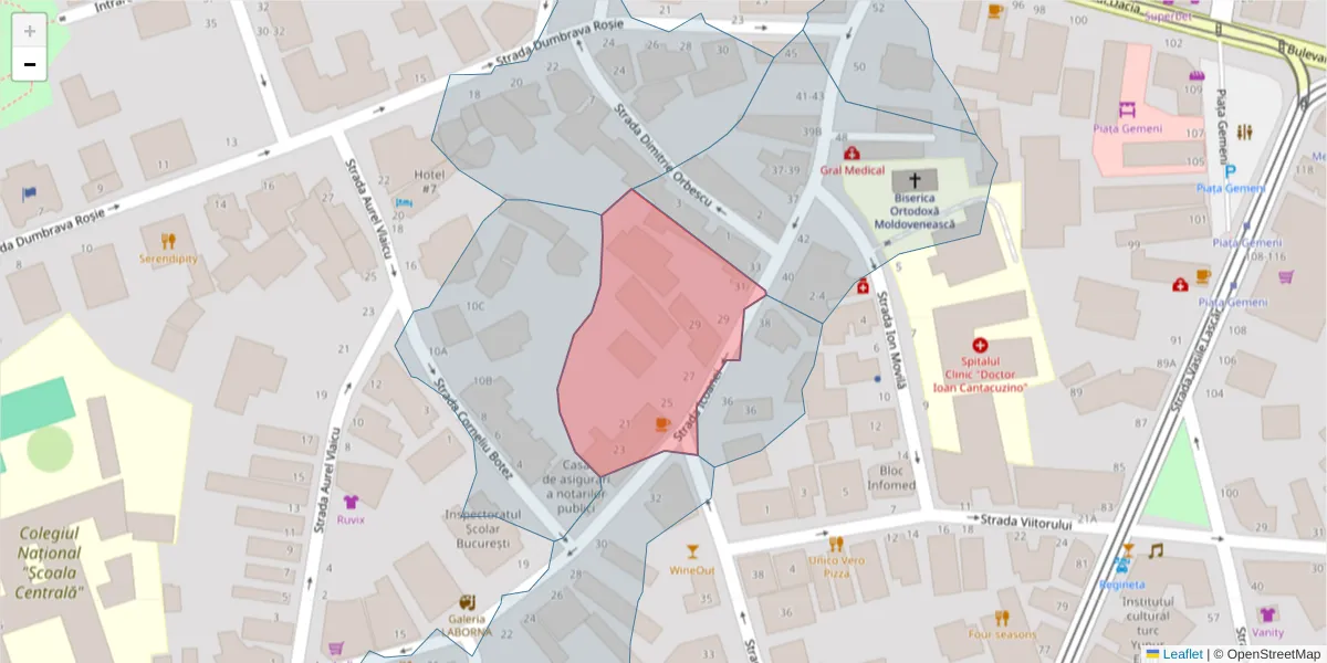 Hartă a codului poștal  și a codurilor poștale învecinate