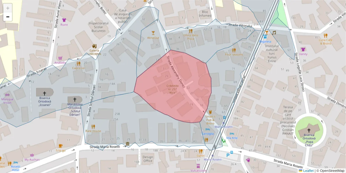 Hartă a codului poștal  și a codurilor poștale învecinate