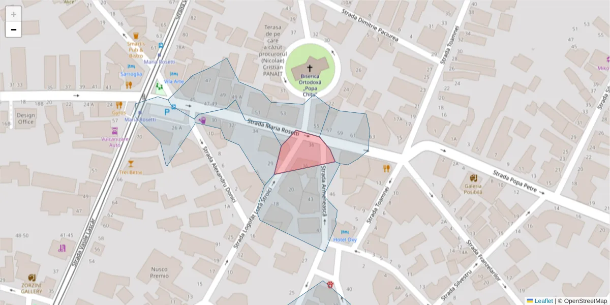 Hartă a codului poștal  și a codurilor poștale învecinate