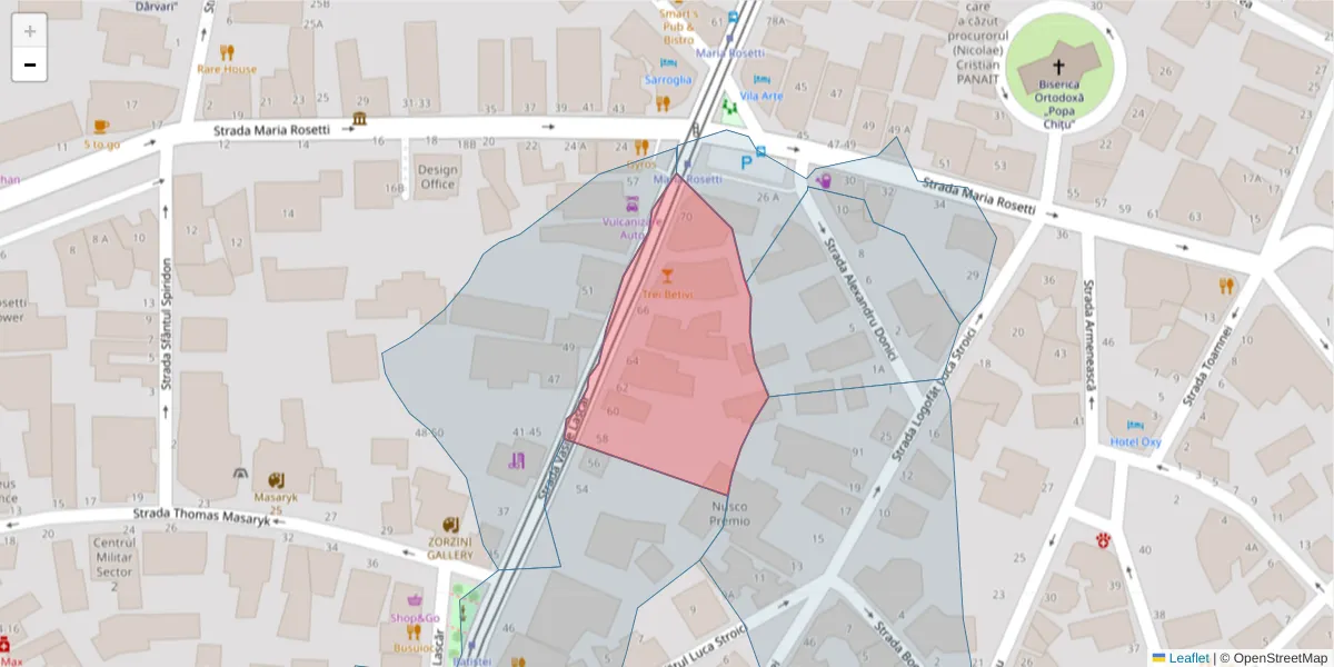 Hartă a codului poștal  și a codurilor poștale învecinate