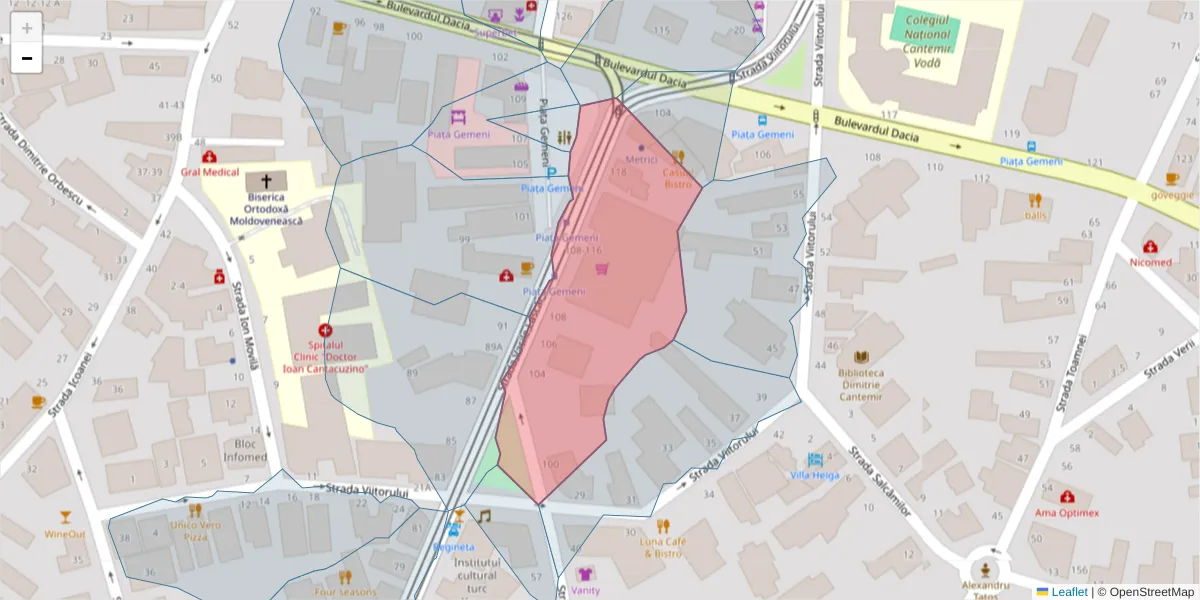 Hartă a codului poștal  și a codurilor poștale învecinate